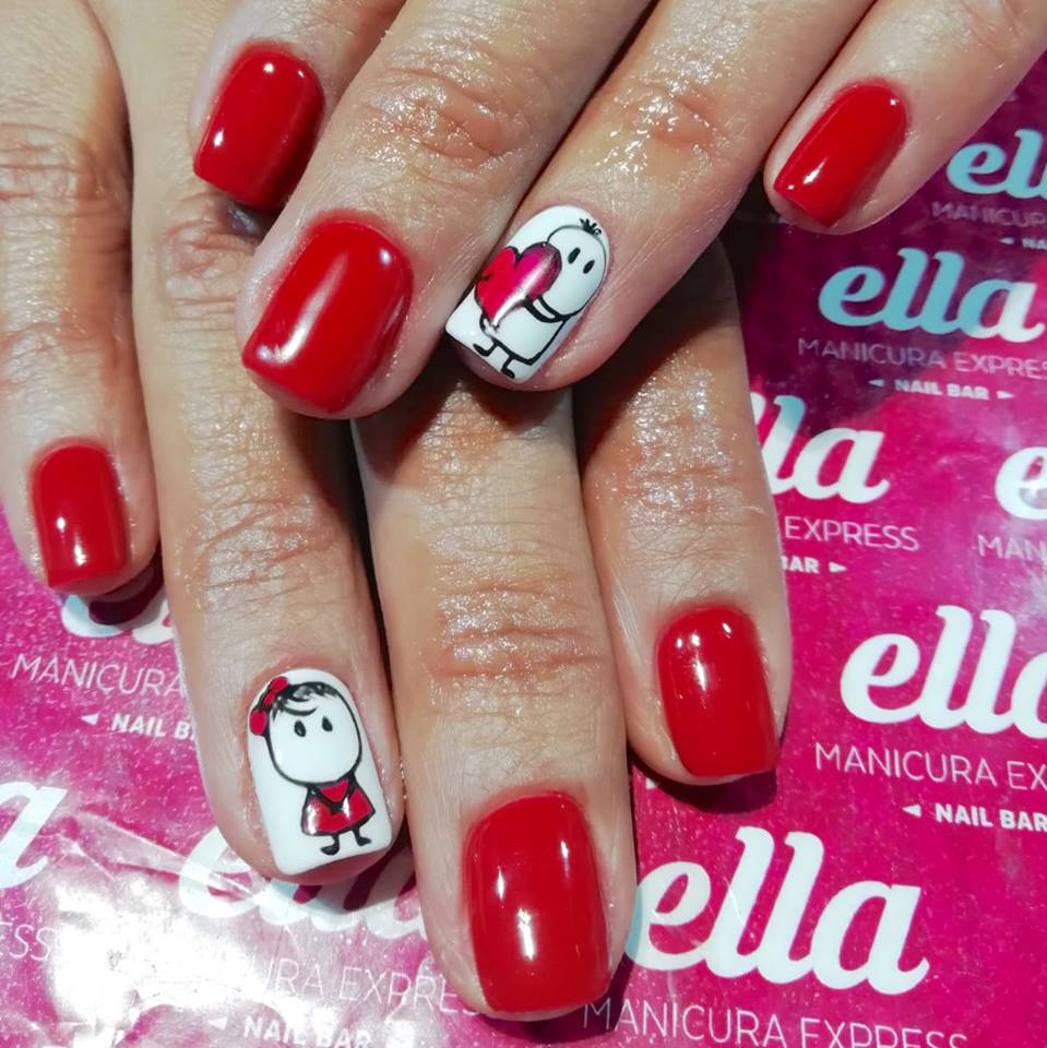 Diseño de uñas estilo romántico